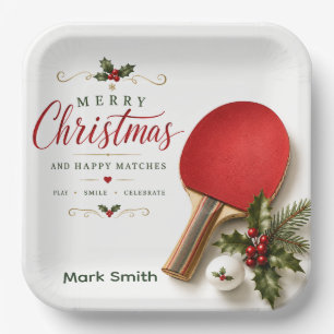 Ping pong Christmas themed  Paper Plate