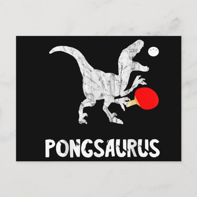 Ping Pong Dinosaurs Pingpong Player Dino Table Ten Invitation Postcard (Front)