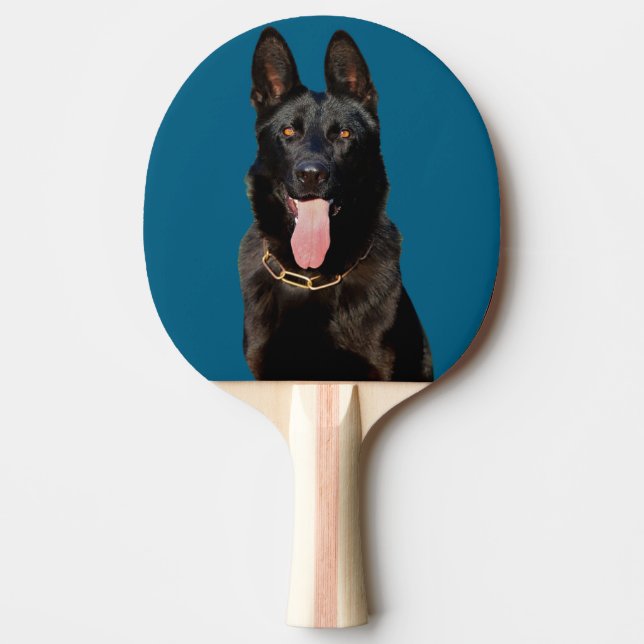 Ping Pong Dog Black Dog Watch Paddle (Front)