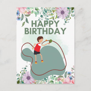 Ping Pong Happy Birthday Table Tennis Player  Postcard