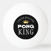PING PONG KING Gold Crown Personalised Black Ping Pong Ball (Front)