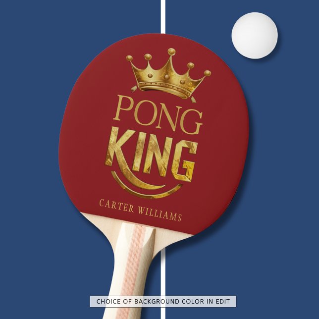 Ping Pong King Gold Crown Personalised Custom Paddle (Creator Uploaded)
