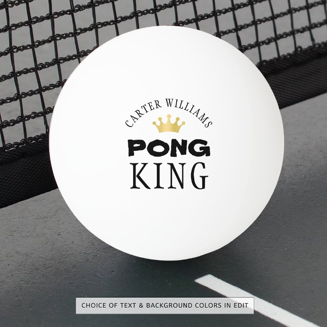PING PONG KING Gold Crown Personalised Ping Pong Ball (Creator Uploaded)