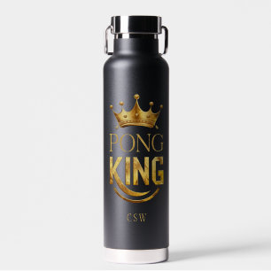 Ping Pong King Gold Crown Personalized Water Bottle