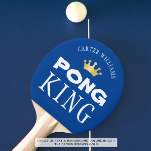 PING PONG KING Personalised Editable Black Ping Pong Paddle