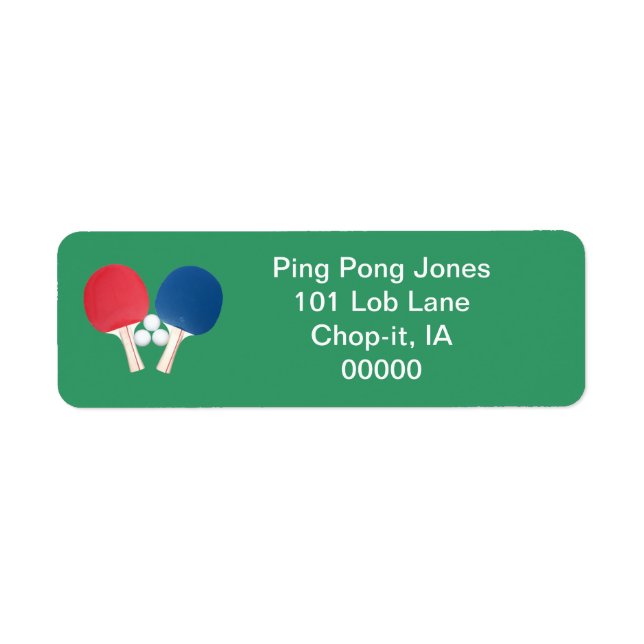 Ping Pong Labels (Front)