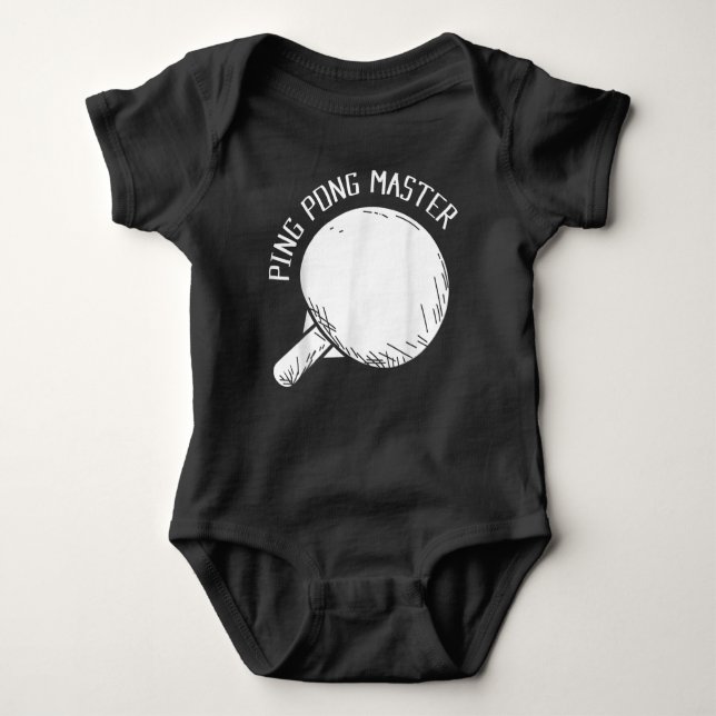 Ping Pong Master Funny Saying Table Tennis Baby Bodysuit (Front)
