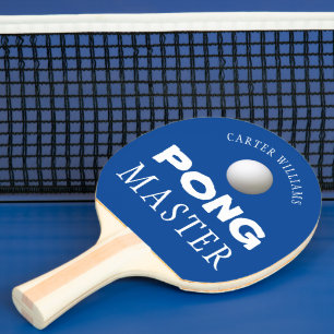 PING PONG MASTER Personalised Editable Blue Paddle