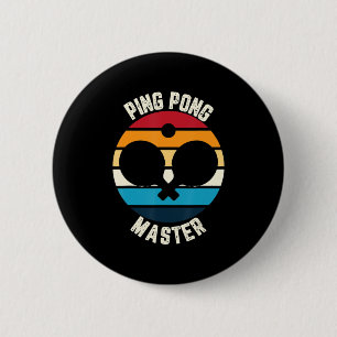 Ping Pong Master Table Tennis 6 Cm Round Badge