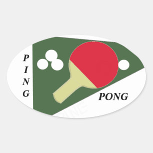 Ping Pong Oval Sticker