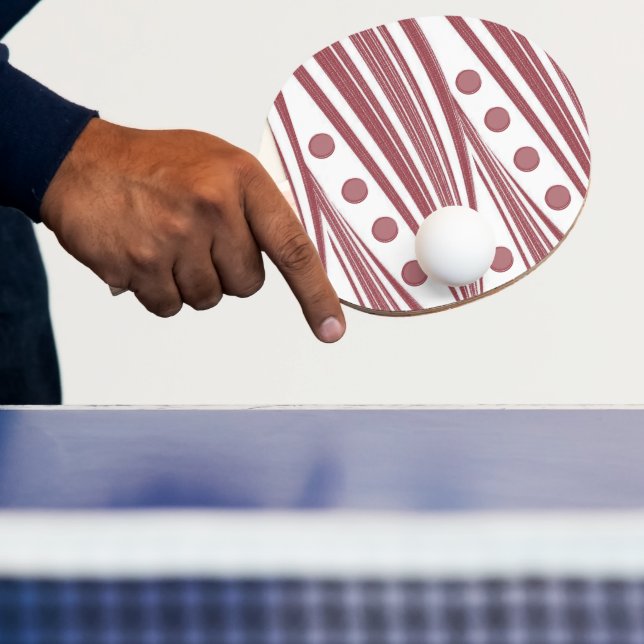 Ping Pong Paddle Abstract Burgundy & White Stripe (Insitu)