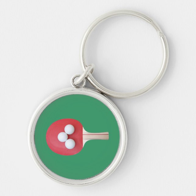 Ping Pong Paddle and Balls Key Ring (Front)