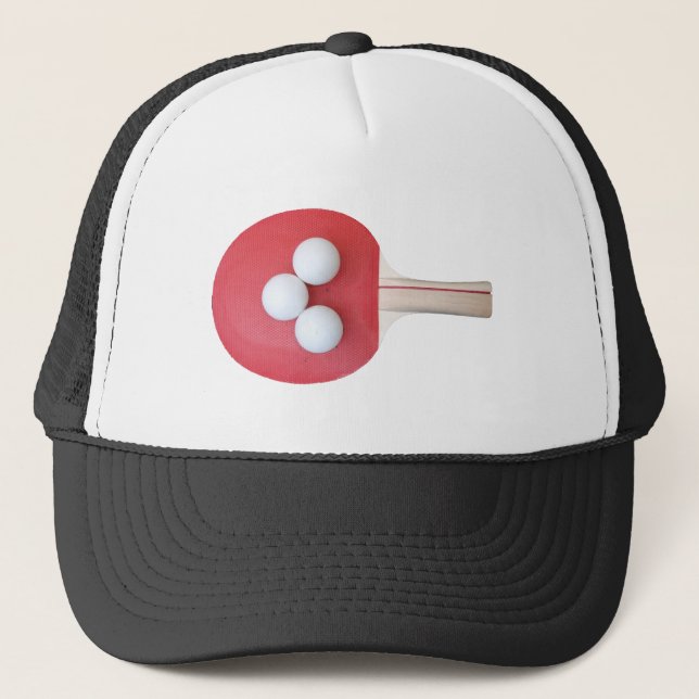 Ping Pong Paddle and Balls Trucker Hat (Front)