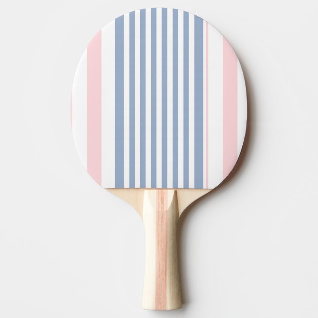Ping Pong Paddle Blue Pink & White Stripe (Front)