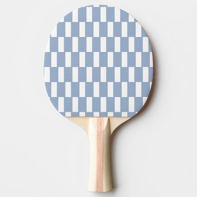Ping Pong Paddle Blue & White Stripe Square (Front)
