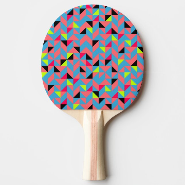 Ping Pong Paddle - Bright Neon Retro Pattern (Front)