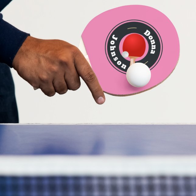 Ping Pong Paddle -  Custom Add your name pink (Insitu)