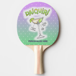 PING PONG PADDLE - DAIQUIRI RECIPE COCKTAIL ART