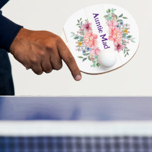 Ping Pong Paddle Floral Flowers Pink Pastel