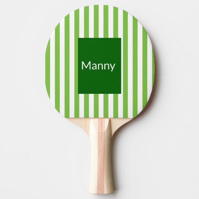 Ping Pong Paddle Green White Stripe (Front)