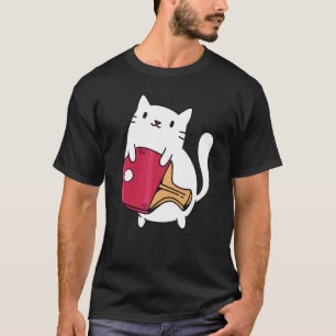 Ping Pong Paddle Ladies Cat Table Tennis Player Ca T-Shirt