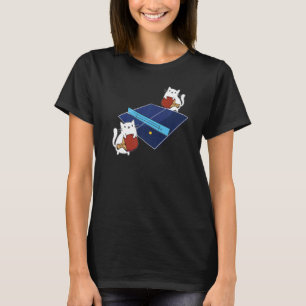 Ping Pong Paddle Ladies Cat Table Tennis Player Ca T-Shirt
