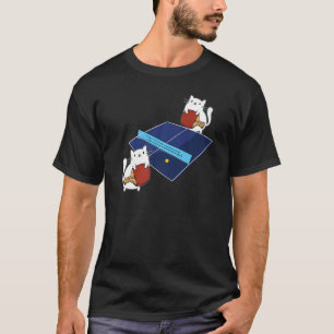 Ping Pong Paddle Ladies Cat Table Tennis Player Ca T-Shirt