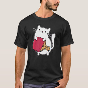 Ping Pong Paddle Ladies Cat Table Tennis Player Ca T-Shirt