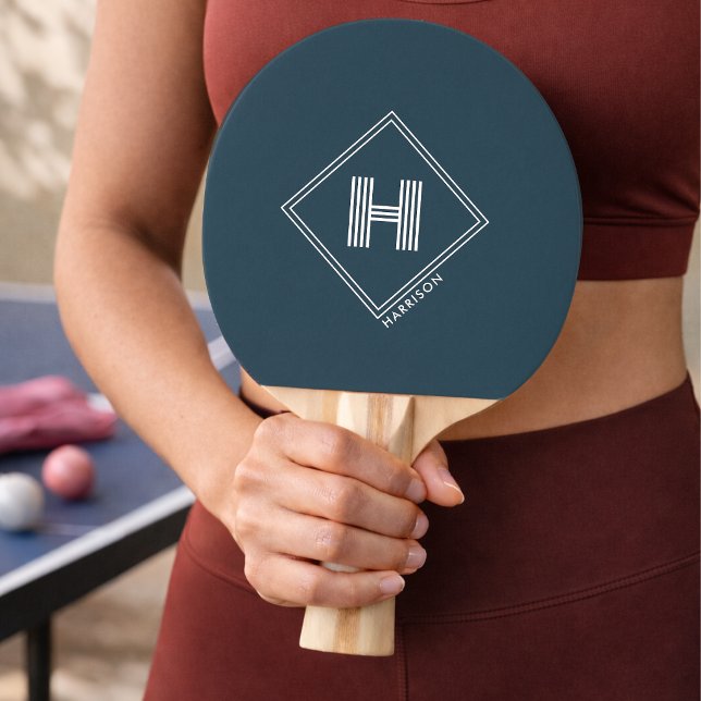 Ping Pong Paddle | Modern Geometric Monogram (Creator Uploaded)