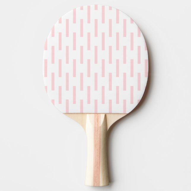 Ping Pong Paddle Pink & White Stripe Square (Front)