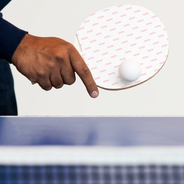 Ping Pong Paddle Pink & White Stripe Square (Insitu)