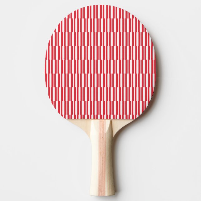 Ping Pong Paddle Red & White Stripe Square (Front)