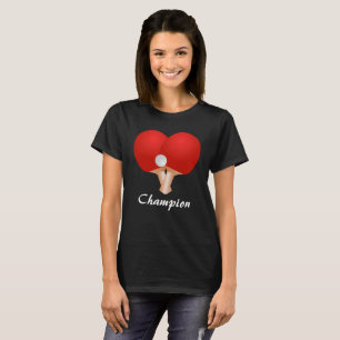 Ping Pong Paddle Table Tennis Heart Custom T-shirt