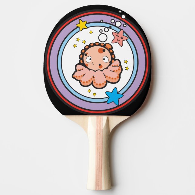 Ping Pong Paddle, White Rubber Back Paddle (Front)