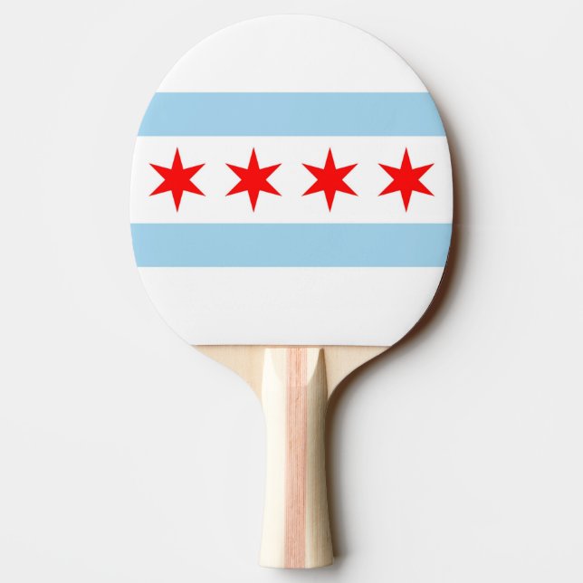 Ping pong paddle with Flag of Chicago, Illinois (Back)