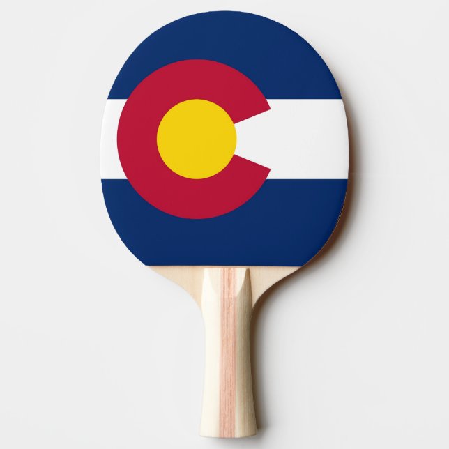 Ping pong paddle with Flag of Colorado State, USA (Back)