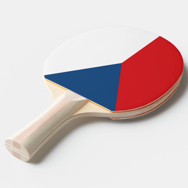 Ping pong paddle with Flag of Czechia (Front Angle)