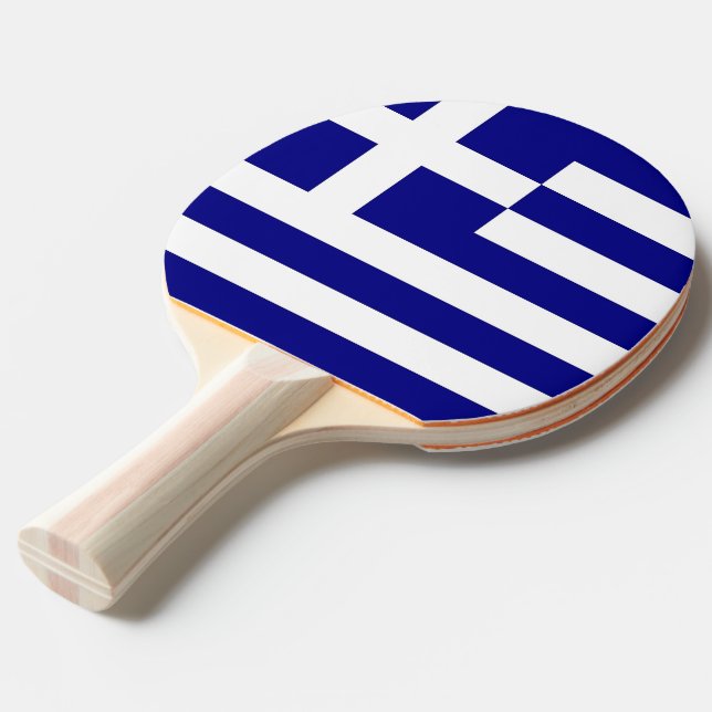 Ping pong paddle with Flag of Greece (Front Angle)
