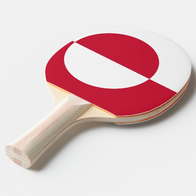 Ping pong paddle with Flag of Greenland (Front Angle)