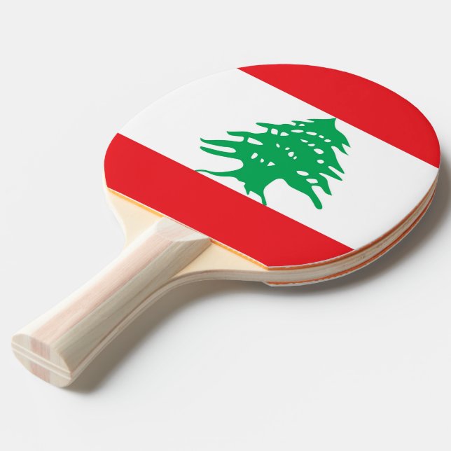 Ping pong paddle with Flag of Lebanon (Front Angle)