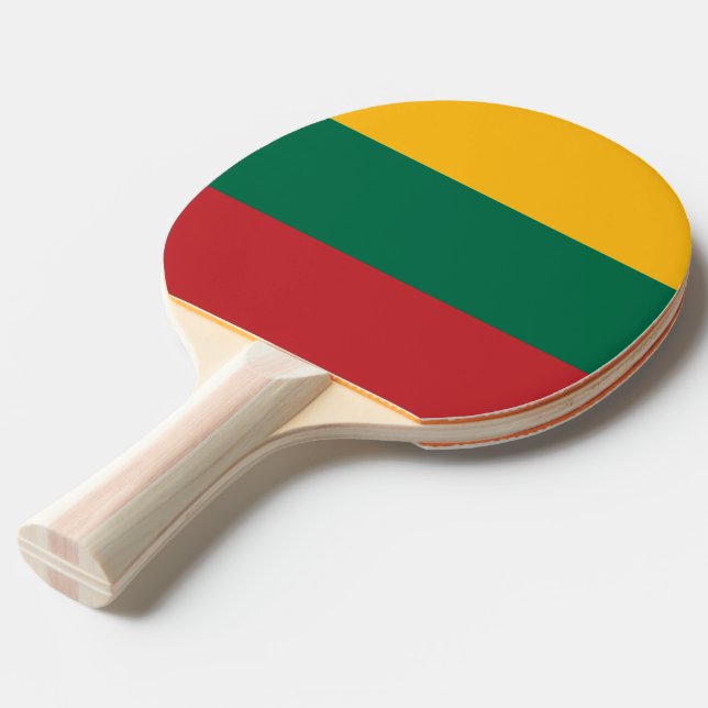 Ping pong paddle with Flag of Lithuania (Front Angle)