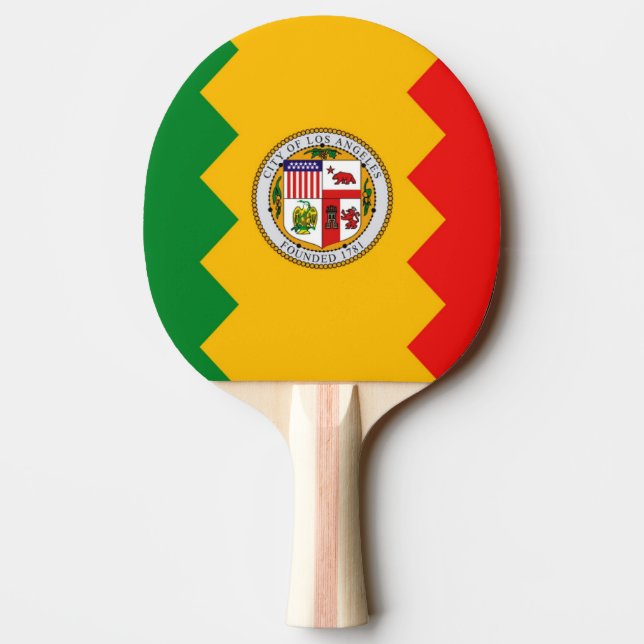 Ping pong paddle with Flag of Los Angeles, USA (Back)