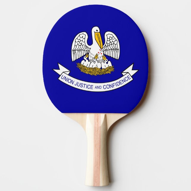 Ping pong paddle with Flag of Louisiana, USA (Back)