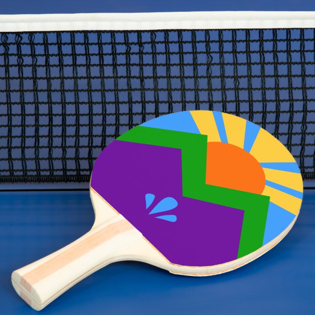 Ping pong paddle with Flag of Manitou Springs (Insitu)