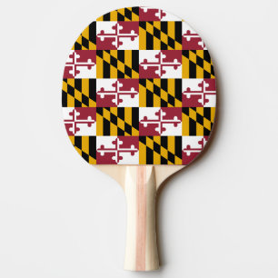 Ping pong paddle with Flag of Maryland, USA
