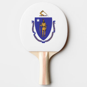 Ping pong paddle with Flag of Massachusetts, USA