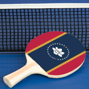 Ping pong paddle with Flag of Mississippi, USA