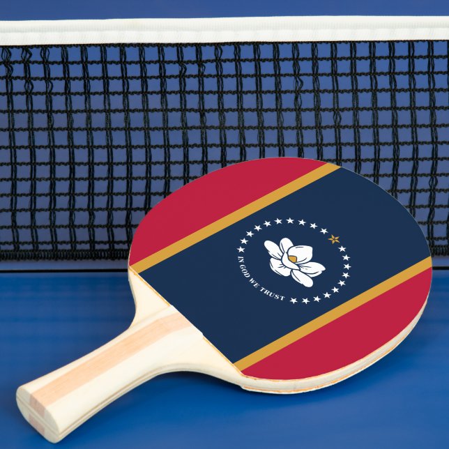 Ping pong paddle with Flag of Mississippi, USA (Insitu)