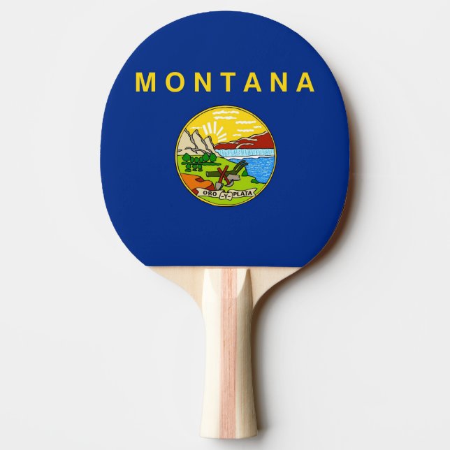 Ping pong paddle with Flag of Montana, USA (Back)