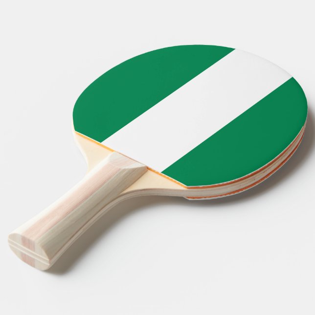 Ping pong paddle with Flag of Nigeria (Front Angle)